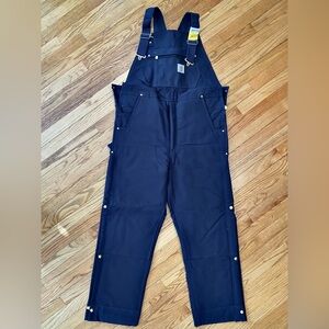 Carhartt Dark Navy Firm Duck Insulated Bib Overall